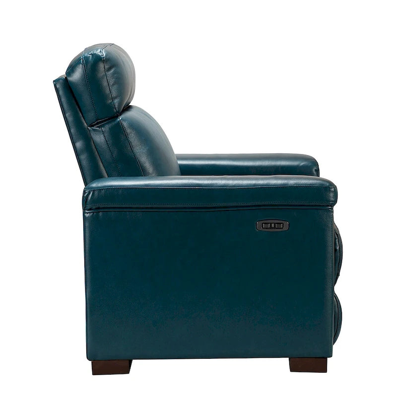 34.65 Wide Contemporary Classic Genuine Leather Power Recliner With USB Port