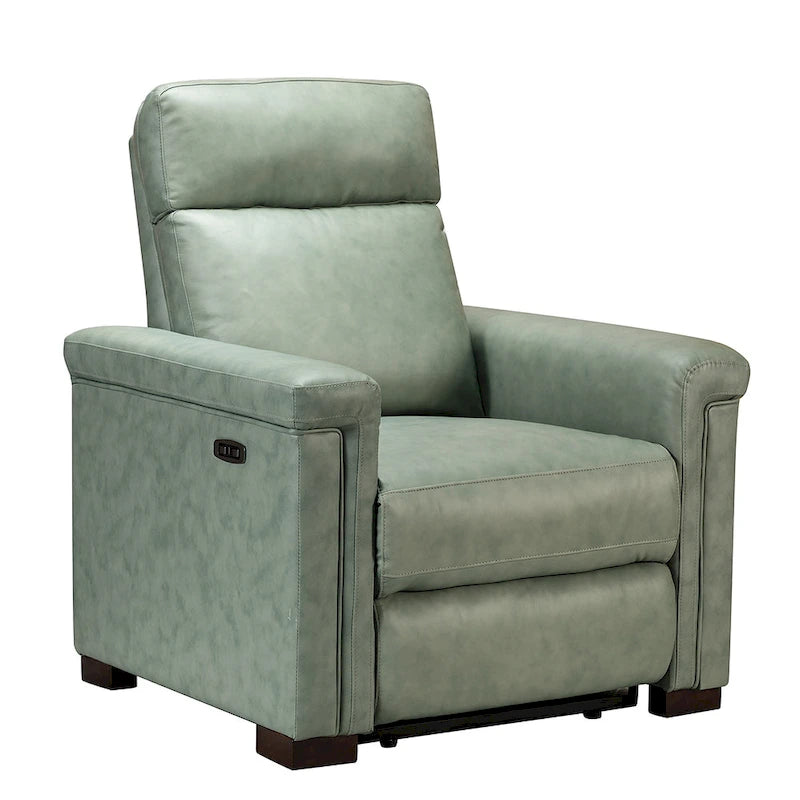 34.65 Wide Contemporary Classic Genuine Leather Power Recliner With USB Port