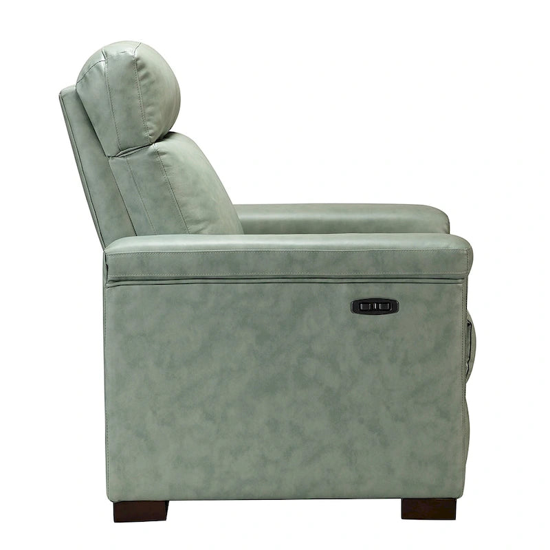 34.65 Wide Contemporary Classic Genuine Leather Power Recliner With USB Port