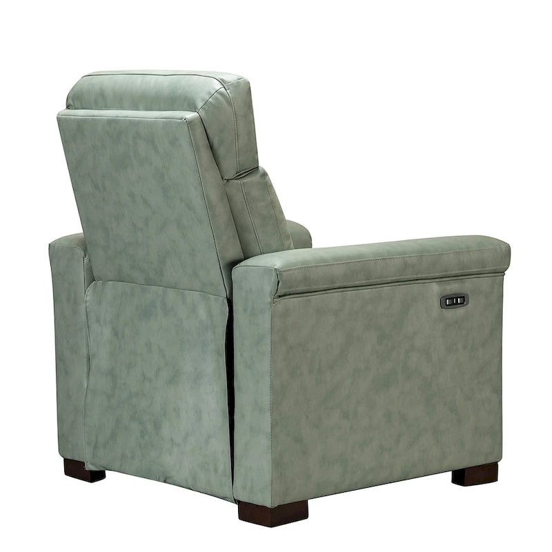 34.65 Wide Contemporary Classic Genuine Leather Power Recliner With USB Port