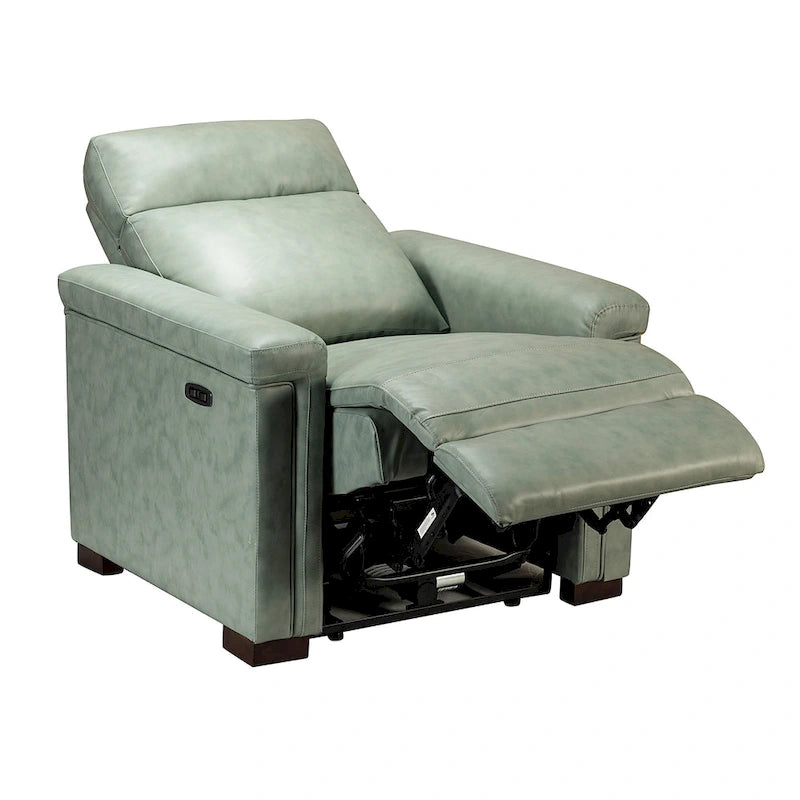 34.65 Wide Contemporary Classic Genuine Leather Power Recliner With USB Port