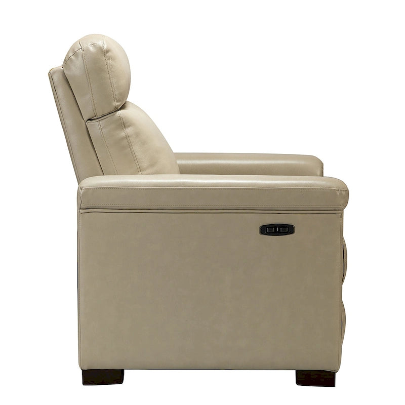 34.65 Wide Contemporary Classic Genuine Leather Power Recliner With USB Port
