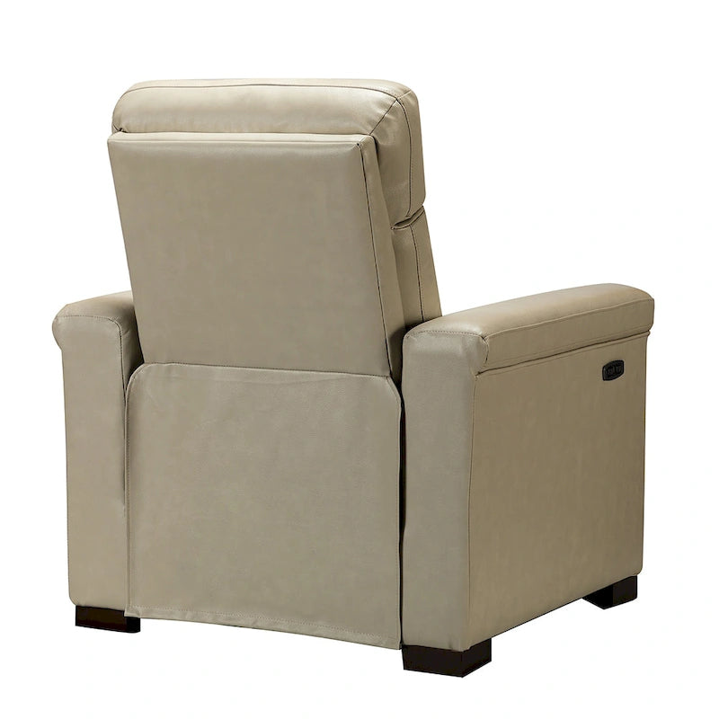 34.65 Wide Contemporary Classic Genuine Leather Power Recliner With USB Port