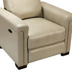 34.65 Wide Contemporary Classic Genuine Leather Power Recliner With USB Port