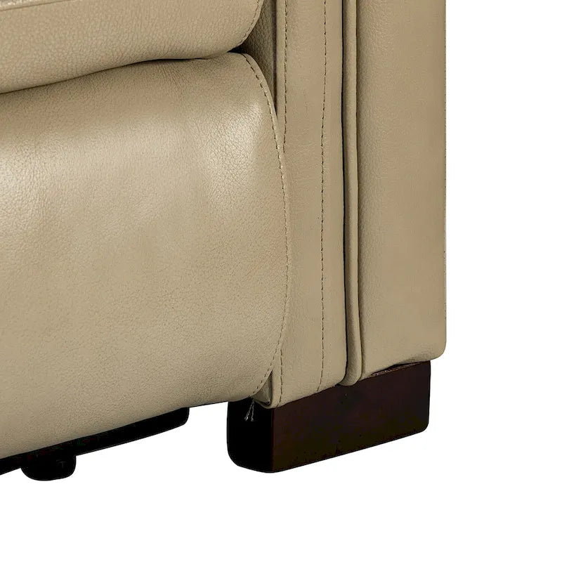 34.65 Wide Contemporary Classic Genuine Leather Power Recliner With USB Port