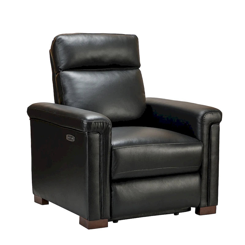 34.65 Wide Contemporary Classic Genuine Leather Power Recliner With USB Port