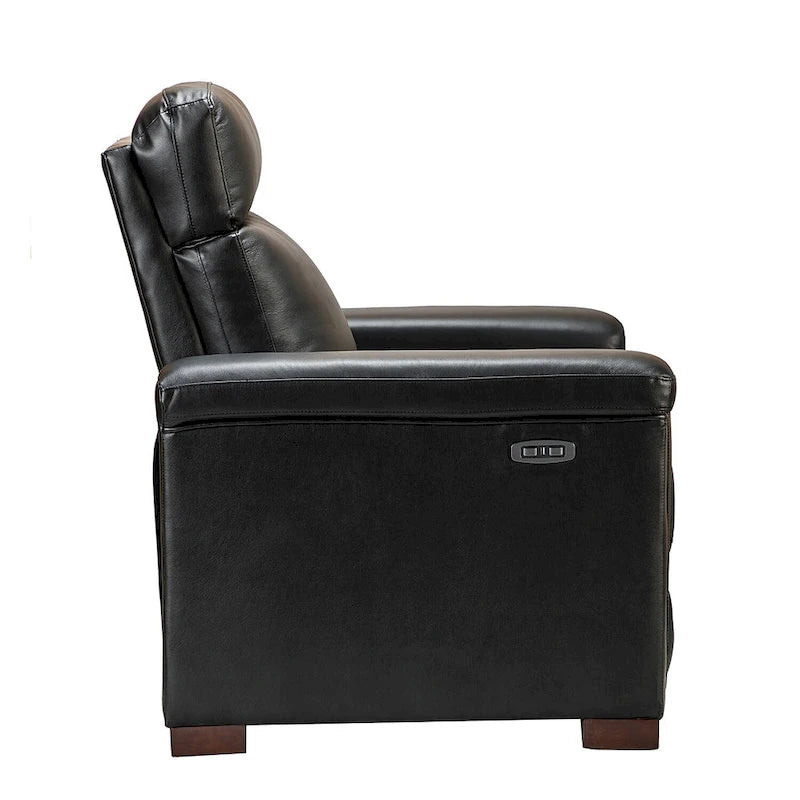 34.65 Wide Contemporary Classic Genuine Leather Power Recliner With USB Port