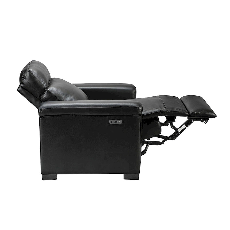 34.65 Wide Contemporary Classic Genuine Leather Power Recliner With USB Port