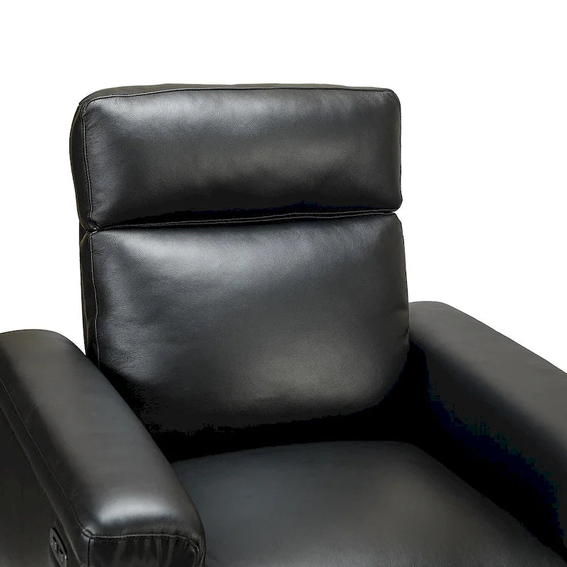 34.65 Wide Contemporary Classic Genuine Leather Power Recliner With USB Port