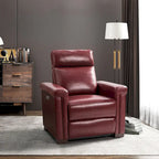 34.65 Wide Contemporary Classic Genuine Leather Power Recliner With USB Port