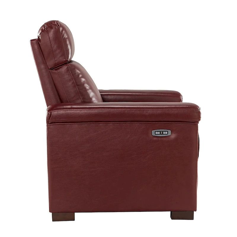 34.65 Wide Contemporary Classic Genuine Leather Power Recliner With USB Port