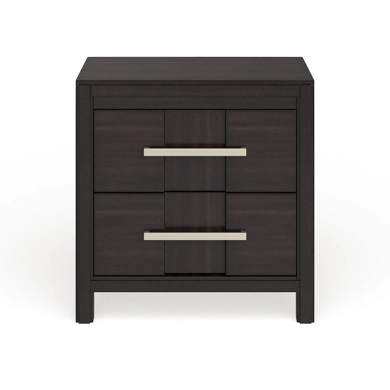 Transitional Solid Wood 2-Drawer Nightstand