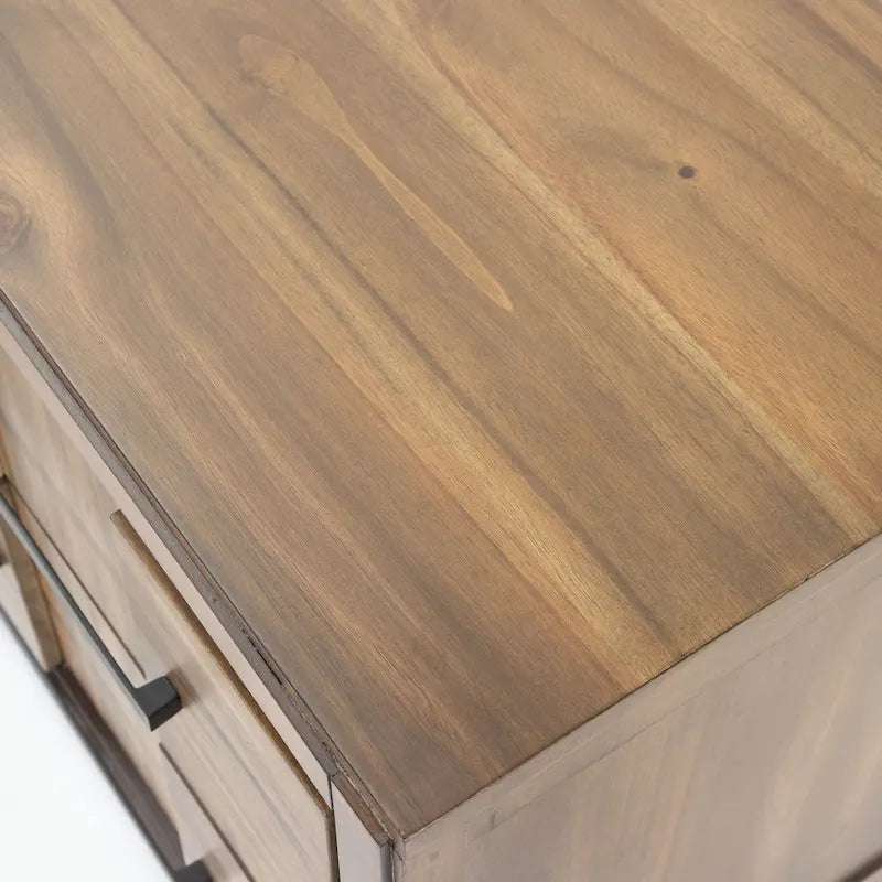 Transitional Solid Wood 2-Drawer Nightstand