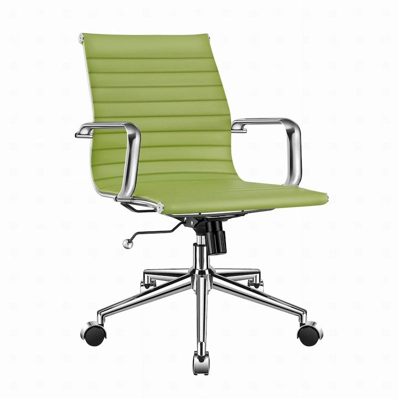 Ribbed Computer Office Chair Swivel Lift tilt function Ergonomic Premium Leather Desk Armchair