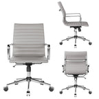 Ribbed Computer Office Chair Swivel Lift tilt function Ergonomic Premium Leather Desk Armchair