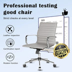 Ribbed Computer Office Chair Swivel Lift tilt function Ergonomic Premium Leather Desk Armchair