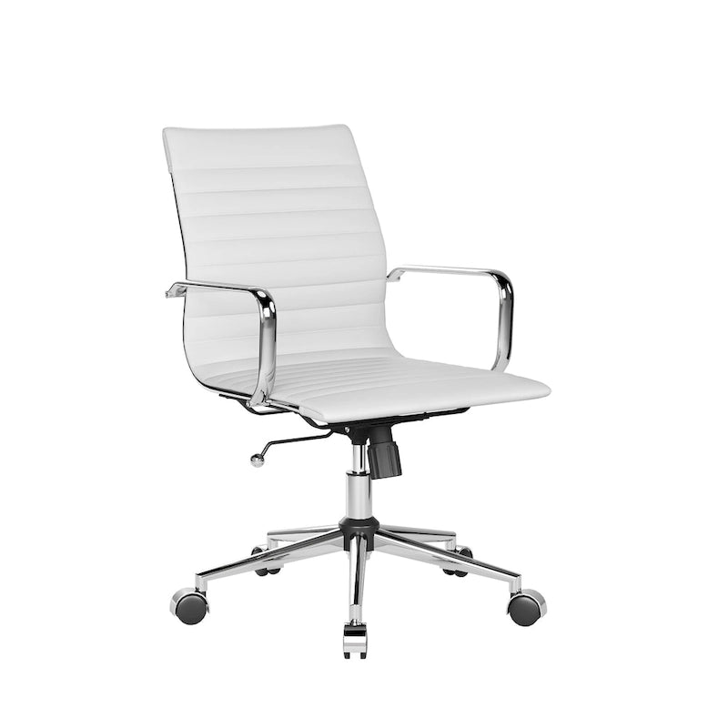 Ribbed Computer Office Chair Swivel Lift tilt function Ergonomic Premium Leather Desk Armchair