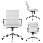 Ribbed Computer Office Chair Swivel Lift tilt function Ergonomic Premium Leather Desk Armchair