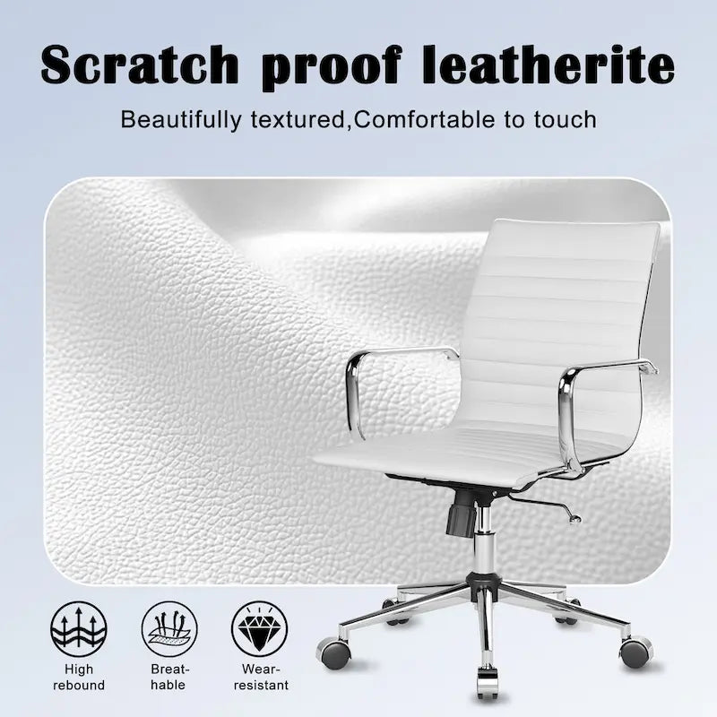 Ribbed Computer Office Chair Swivel Lift tilt function Ergonomic Premium Leather Desk Armchair