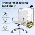 Ribbed Computer Office Chair Swivel Lift tilt function Ergonomic Premium Leather Desk Armchair
