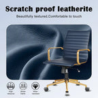Ribbed Computer Office Chair Swivel Lift tilt function Ergonomic Premium Leather Desk Armchair