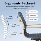 Ribbed Computer Office Chair Swivel Lift tilt function Ergonomic Premium Leather Desk Armchair