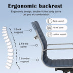 Ribbed Computer Office Chair Swivel Lift tilt function Ergonomic Premium Leather Desk Armchair