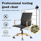 Ribbed Computer Office Chair Swivel Lift tilt function Ergonomic Premium Leather Desk Armchair