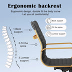 Ribbed Computer Office Chair Swivel Lift tilt function Ergonomic Premium Leather Desk Armchair