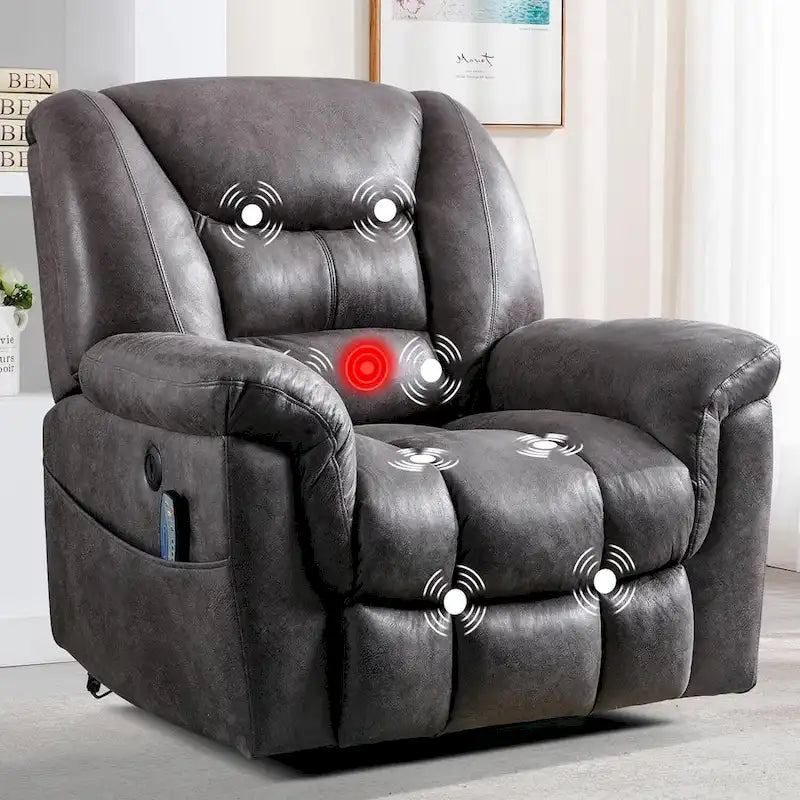PU leather Power Recliner Lift Chair and Massage Sofa Remote Easy Control