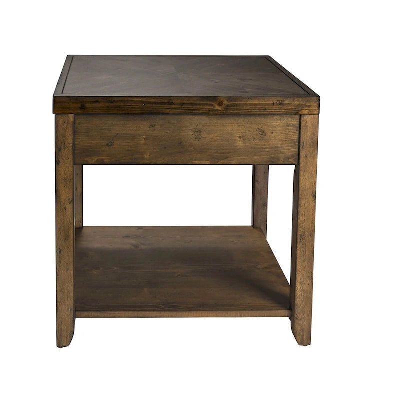 Nutmeg Brown Cedar End Table for Living Room