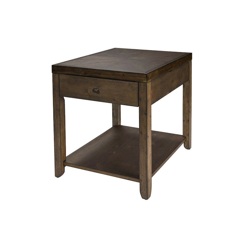Nutmeg Brown Cedar End Table for Living Room