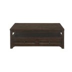 Couchtisch aus Massivholz mit Lift-Top und 2 Schubladen