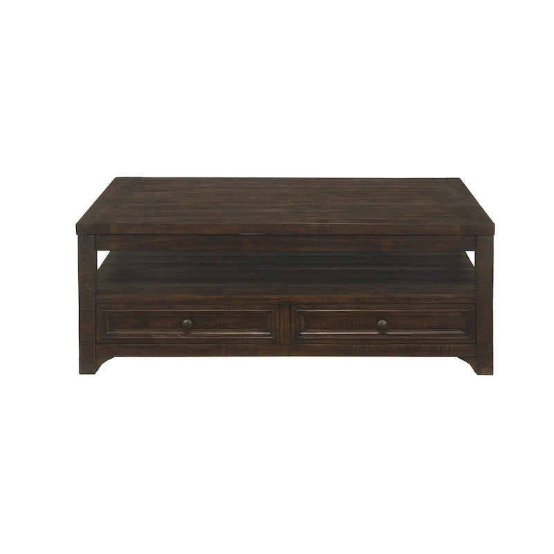 Lift-Top 2-drawer Solid Wood Coffee Table
