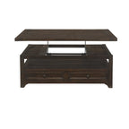 Couchtisch aus Massivholz mit Lift-Top und 2 Schubladen