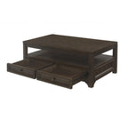 Couchtisch aus Massivholz mit Lift-Top und 2 Schubladen