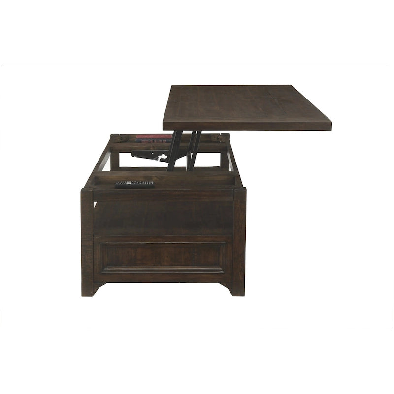 Lift-Top 2-drawer Solid Wood Coffee Table