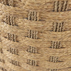 Brown Patterned Woven Seagrass Round Pouf