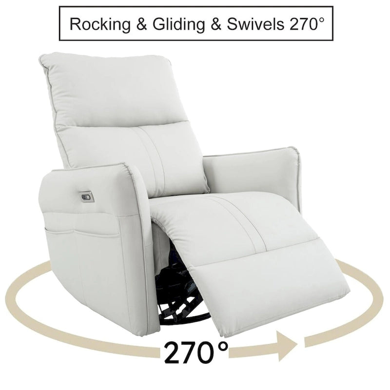 270 Power Swivel Rocker Recliner Chair with USB Ports
