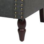 Akzentstuhl mit Ziernägeln, Kunstleder-Armstuhl