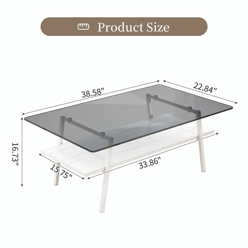 38.58 Rectangle Coffee Table with Modern Design
