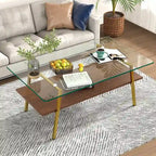 Table basse rectangulaire de 38.58 pouces au design moderne