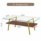 Table basse rectangulaire de 38.58 pouces au design moderne