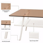Table basse rectangulaire de 38.58 pouces au design moderne