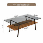 Table basse rectangulaire de 38.58 pouces au design moderne