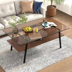 Table basse rectangulaire de 38.58 pouces au design moderne