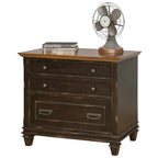Wood Lateral File With Locking Legal/Letter File Drawer, Storage Cabinet, Black