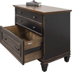 Wood Lateral File With Locking Legal/Letter File Drawer, Storage Cabinet, Black