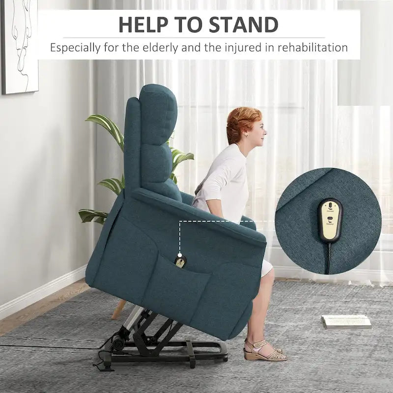 Power Lift Recliner Chair for Elderly, Easy Assembly, Fabric Lift Chair with Remote Control