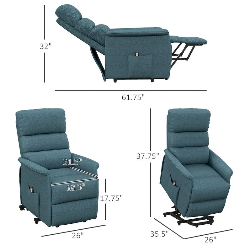 Power Lift Recliner Chair for Elderly, Easy Assembly, Fabric Lift Chair with Remote Control